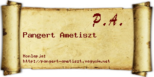 Pangert Ametiszt névjegykártya